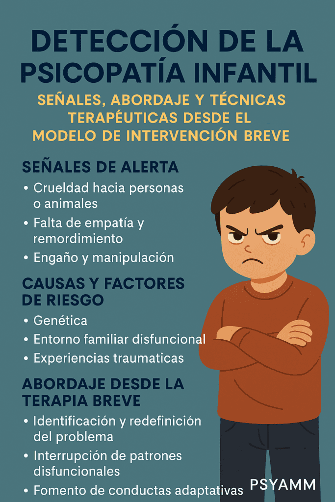 Detección de la psicopatía infantil: señales, abordaje y estrategias terapéuticas desde la intervención breve